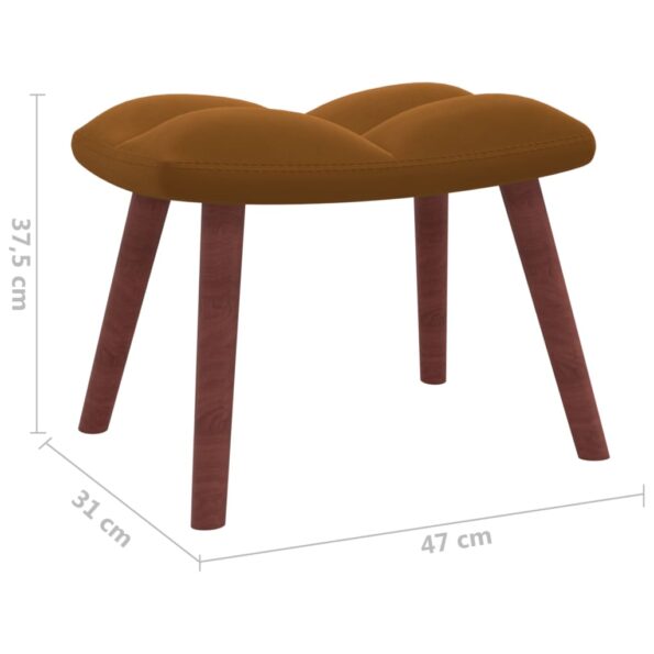 vidaXL Relaxačné kreslo s podnožkou hnedé zamat – Obrázok 11