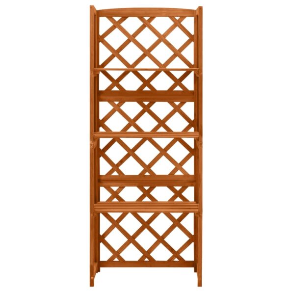 VXL8720286432259_g_en_hd_1.jpg vidaXL Mriežka na rastliny z jedľového dreva s poličkami 55x30x140 cm – Obrázok 2
