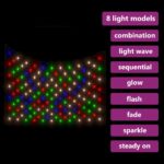 vidaXL Vianočná svetelná sieť farebná 3x3 m 306 LED interiér exteriér – Obrázok 4
