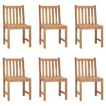 vidaXL Záhradné stoličky 6 ks s podložkami tíkový masív – Obrázok 2