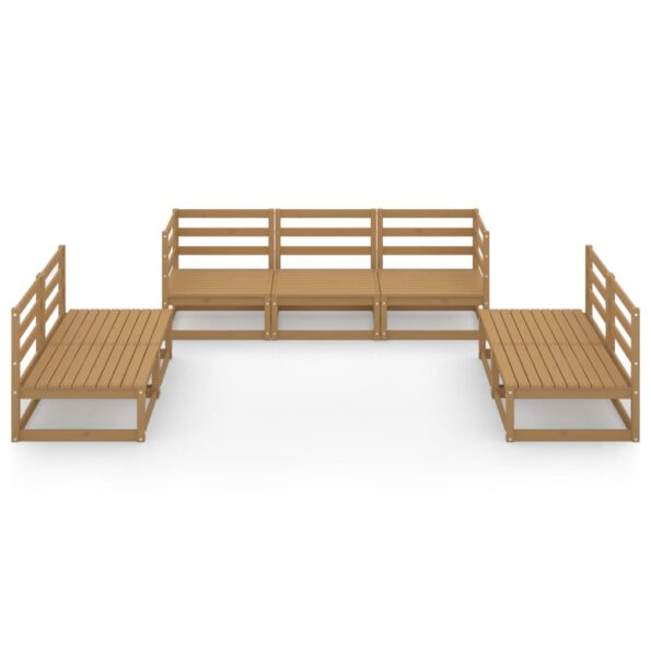 vidaXL 7-dielna záhradná sedacia súprava medovo-hnedá borovicový masív – Obrázok 3