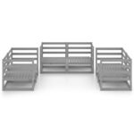 vidaXL 6-dielna záhradná sedacia súprava sivá masívne borovicové drevo – Obrázok 3