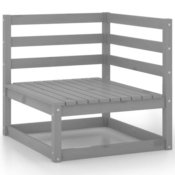 vidaXL 5-dielna záhradná sedacia súprava sivá borovicový masív – Obrázok 4