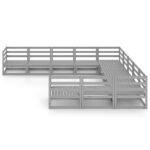 vidaXL 11-dielna záhradná sedacia súprava, borovicový masív – Obrázok 3