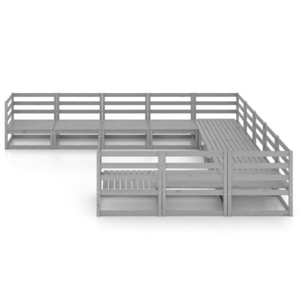 vidaXL 11-dielna záhradná sedacia súprava, borovicový masív – Obrázok 3