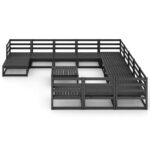 vidaXL 13-dielna záhradná sedacia súprava, borovicový masív – Obrázok 3