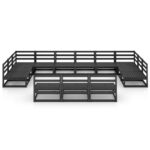 vidaXL 13-dielna záhradná sedacia súprava, borovicový masív – Obrázok 3