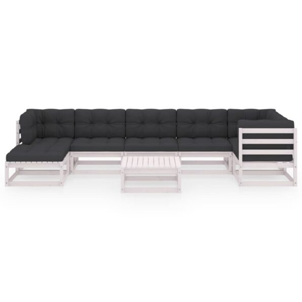 vidaXL 8-dielna záhradná sedacia súprava+podložky, borovicový masív – Obrázok 3