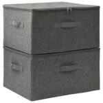 vidaXL Úložné boxy 2 ks látkové 43x34x23 cm antracitové – Obrázok 2