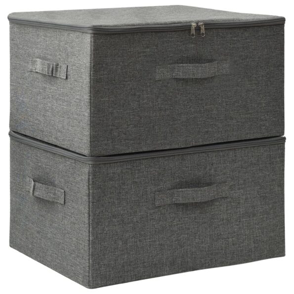 vidaXL Úložné boxy 2 ks látkové 43x34x23 cm antracitové – Obrázok 2