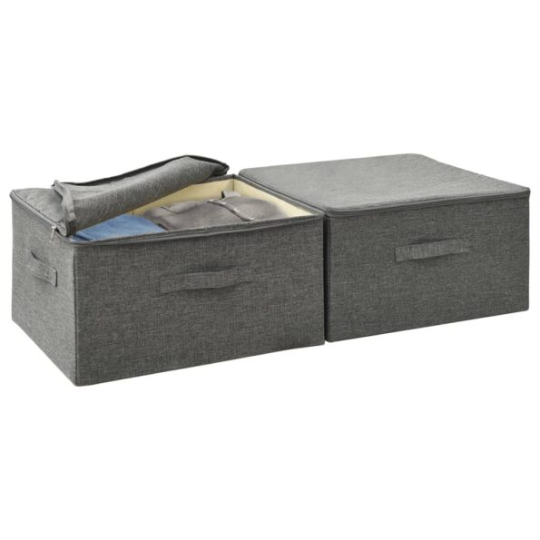 vidaXL Úložné boxy 2 ks látkové 43x34x23 cm antracitové – Obrázok 3
