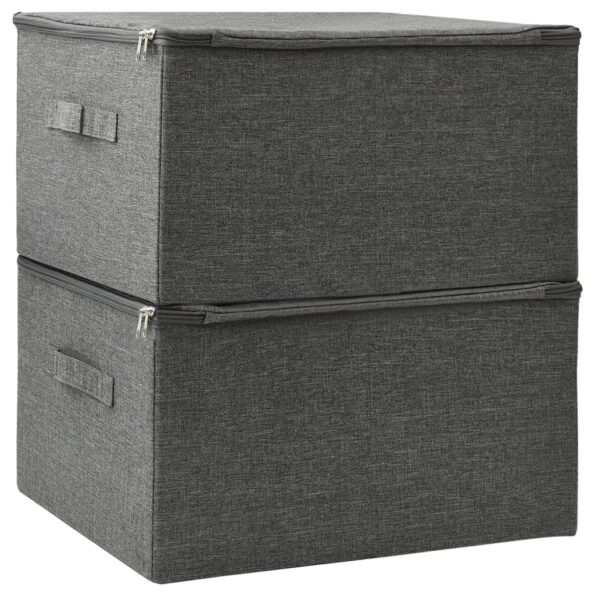 vidaXL Úložné boxy 2 ks látkové 43x34x23 cm antracitové – Obrázok 7