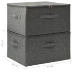 vidaXL Úložné boxy 2 ks látkové 43x34x23 cm antracitové – Obrázok 11
