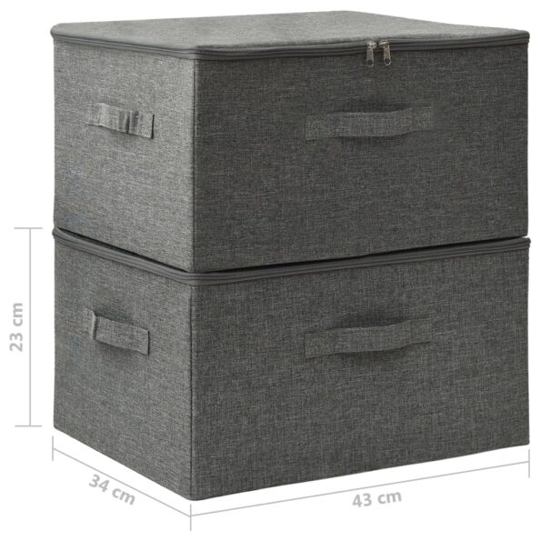 vidaXL Úložné boxy 2 ks látkové 43x34x23 cm antracitové – Obrázok 11