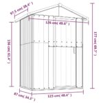vidaXL Záhradná kôlňa sivá 126x97,5x177 cm pozinkovaná oceľ – Obrázok 7