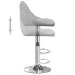 vidaXL Barové stoličky 2 ks bledosivé zamatové – Obrázok 8