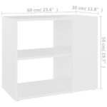 vidaXL Príručná skrinka, biela 60x30x50 cm, kompozitné drevo – Obrázok 6