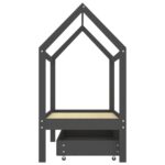 vidaXL Rám detskej postele so zásuvkou tmavosivý borovica 70x140 cm – Obrázok 4