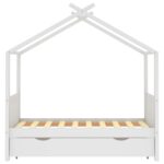 vidaXL Detský posteľný rám so zásuvkou biely borovica 80x160 cm – Obrázok 3