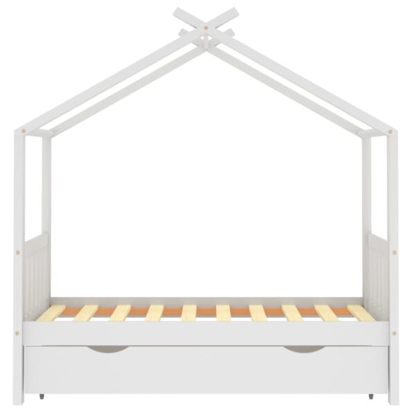 vidaXL Detský posteľný rám so zásuvkou biely borovica 80x160 cm – Obrázok 3