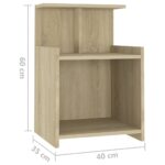 vidaXL Nočné stolíky 2 ks, dub sonoma 40x35x60 cm, kompozitné drevo – Obrázok 8