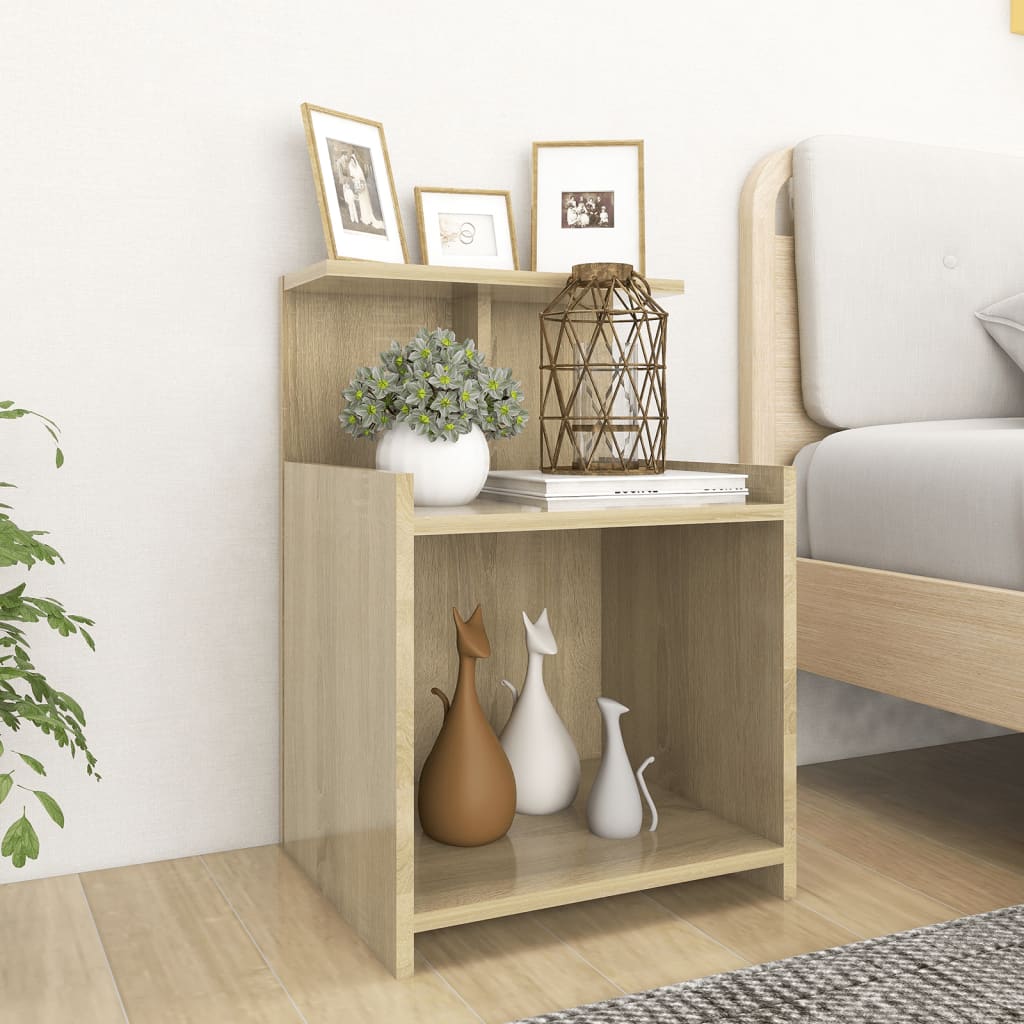 VXL8720286557877_m_en_hd_1.jpg vidaXL Nočné stolíky 2 ks, dub sonoma 40x35x60 cm, kompozitné drevo – Obrázok 1