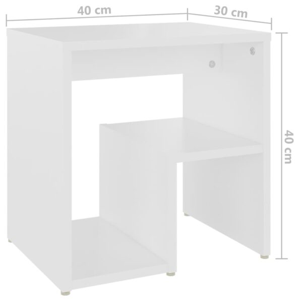 vidaXL Nočné stolíky 2 ks, biele 40x30x40 cm, kompozitné drevo – Obrázok 8