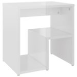 vidaXL Nočné stolíky 2 ks, lesklé biele 40x30x40 cm, kompozitné drevo – Obrázok 5