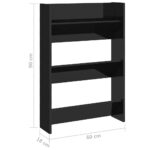 vidaXL Nástenné skrinky na topánky 2 ks, lesklé čierne 60x18x90 cm – Obrázok 8