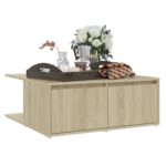 vidaXL Konferenčný stolík, dub sonoma 80x80x31 cm, kompozitné drevo – Obrázok 3