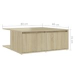 vidaXL Konferenčný stolík, dub sonoma 80x80x31 cm, kompozitné drevo – Obrázok 7