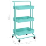 vidaXL 3-poschodový kuchynský vozík tyrkysový 42x35x85 cm železo a ABS – Obrázok 7