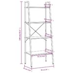 vidaXL 4-poschodová rebríková polica tmavohnedá a čierna 56x35x140 cm – Obrázok 8