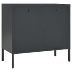vidaXL Komoda antracitová 75x35x70 cm oceľ a tvrdené sklo – Obrázok 6