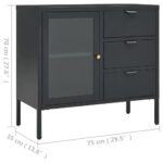 vidaXL Komoda antracitová 75x35x70 cm oceľ a tvrdené sklo – Obrázok 11