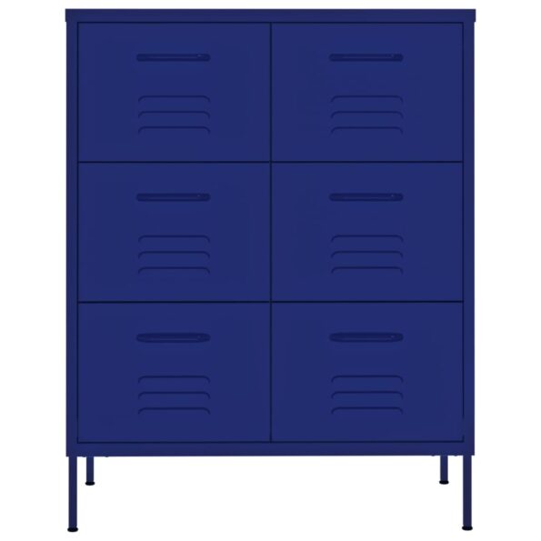 vidaXL Zásuvková skrinka námornícka modrá 80x35x101,5 cm oceľ – Obrázok 4