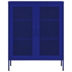 vidaXL Úložná skrinka námornícka modrá 80x35x101,5 cm oceľ – Obrázok 4