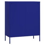 vidaXL Úložná skrinka námornícka modrá 80x35x101,5 cm oceľ – Obrázok 7