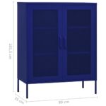 vidaXL Úložná skrinka námornícka modrá 80x35x101,5 cm oceľ – Obrázok 9