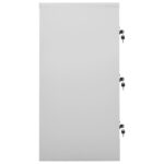 vidaXL Uzamykacia skriňa bledosivá 90x45x92,5 cm oceľová – Obrázok 4