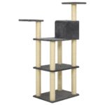 vidaXL Škrabadlo pre mačky so sisalovými stĺpikmi tmavosivé 119 cm – Obrázok 5