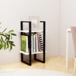vidaXL Knižnica s 2 policami biela 40x30x70 cm masívna borovica – Obrázok 3