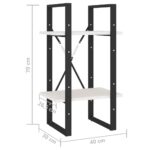 vidaXL Knižnica s 2 policami biela 40x30x70 cm masívna borovica – Obrázok 8