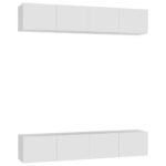 vidaXL 4-dielna súprava TV skriniek biela 80x30x30 cm drevotrieska – Obrázok 2