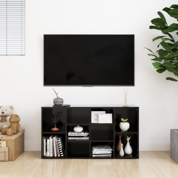 vidaXL Lavica na topánky čierna 103x30x54,5cm drevotrieska – Obrázok 3