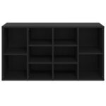 vidaXL Lavica na topánky čierna 103x30x54,5cm drevotrieska – Obrázok 5