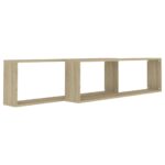 vidaXL Nástenné police 2 ks, dub sonoma 100x15x30 cm, kompozitné drevo – Obrázok 4