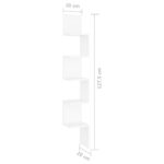 vidaXL Nástenná rohová polica, biela 20x20x127,5 cm, kompozitné drevo – Obrázok 8