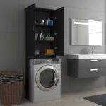 vidaXL Skrinka na práčku čierna 64x25,5x190 cm – Obrázok 4