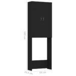 vidaXL Skrinka na práčku čierna 64x25,5x190 cm – Obrázok 9